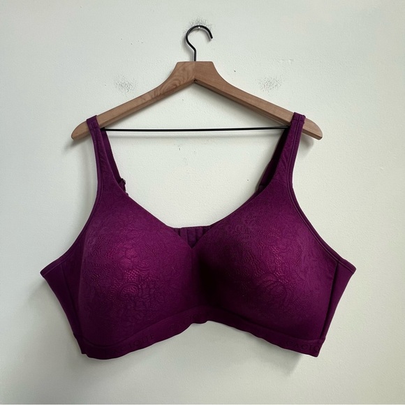 Cacique 46C lightly lined No-Wire Bra Maroon Purple Lane Bryant Support - Picture 1 of 8